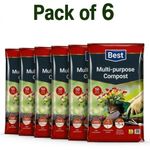 300L Peat Free Multi Purpose Compost 6 Bags Garden Soil Plants Pots