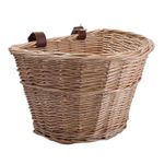 Wicker Front Handlebar Bike Basket, Hand-Woven Folk
