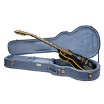 Crossrock Relief Series-Wooden Case for Les Paul Electric Guitars-Smoke Blue