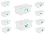 10 x PLASTIC LADIES SHOE BOX STORAGE STACKABLE CLEAR BOX DRAWER TRANSPARENT UNIT