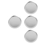 4Pcs Round Stainless Steel Food Plates Durable Snack Serving Trays