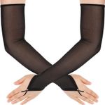 Long Fingerless Gloves, Black Sheer Gloves Mesh Tulle Glove Opera Glove Elbow L