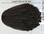 Afro Curly V Part Synthetic Wig Clip-In No Glue 20 Inch Dark Brown