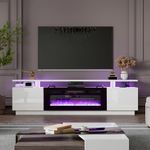 70inch TV Stand w/ 36" Fireplace 12 LED Lights TV Console Media Entertainment UK