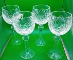 TIPPERARY CRYSTAL DOVE HILL 4 WHITE WINE GLASSES UNUSED OVAL CUT