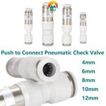 Pneumatic Check Valve 4/6/8/10/12mm Non Return for Vacuum Air Compressor Pump