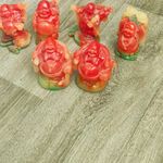 Set of 5 Laughing Buddha (Hotei) Statues/Figurines Red & Green, Buddhism