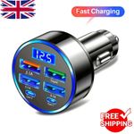 Fast Car Charger Adapter 4USB 2 Type C Lighter Socket Adapter For Iphone Samsung