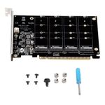4 Port M.2 NVME SSD to PCIe 3.0 4.0 X16 Adapter 4 Disk Expansion Card 4 x 32Gbps