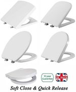 Luxury Bathroom Toilet Seat Soft Close White Seats Anti Slam WC Home Heavy Duty