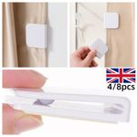 4-8x Fixed Clamps Bath Guard Self Adhesive Shower Curtain Anti Splash Clips UK.