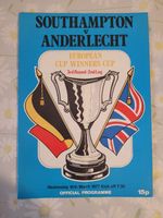 Southampton V Anderlecht 1977 Cup Winners Cup 3rd Round Match Day Programme