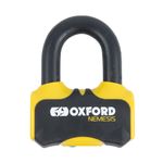 Oxford Nemesis Motorcycle Disc Lock 16mm Ultra Strong Motorbike Padlock Yellow