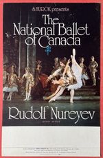 Rudolf Nureyev The National Ballet Of Canada Poster / Window Card RARE 1970s
