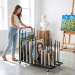 Art Storage Rack with Lockable Castor Canva Organiser Painting Drying Trolley