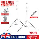 2PCS 2.8m Light Stand Heavy Duty Tripod Spring Damped Adjustable Stainless Steel