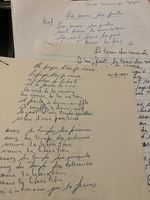 Rare Canada Quebec Chanson Singer Dominique Bergeron Lyric Manuscripts Lot