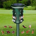 Outdoor Solar Animal Repeller Ultrasonic Pest Repellent for Dogs, Cats Squirrels