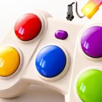 Light and Sound Reaction Game with Five Large Colorful Controls for Home/Travel