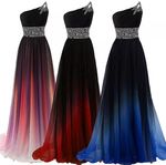 UK NEW Evening Formal Party Ball Gown Prom Bridesmaid Sexy Show Gradient Dress