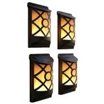 Flame Effect Solar Wall Light Outdoor Garden Patio Waterproof Fence LED Lamp