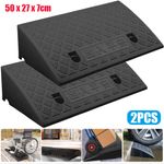 2X 50cm Kerb Ramp Rubber Threshold Ramp For Car Van Caravan Wheelchair Access UK