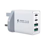 Fast Charger 40W USB C Plug 4-Port UK Adapter PD20W for iPhones and Ipad