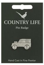 4x4 Land Rover Defender Silver Pewter Lapel Pin Badge