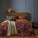 Furn Forest Fauna Woodland Duvet Cover Double Bed Quilt Bedding Set Rust Orange
