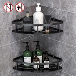 2 Tier No Drilling Bathroom Wall Corner Shelf Rack Shower Caddy Storage Organize