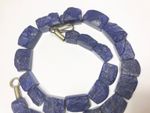 Rare Blue Collar lapis Lazuli Natural hammer cut Beads Strands Afghanistan L542