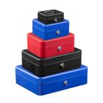 Metal Cash Box Lockable Metal Petty Coin Money Key Lock Safety Store Box