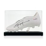Jonny Wilkinson Signed White Rugby Boot: JW10. Display Case