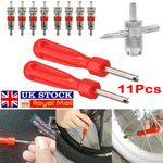 11 Pcs Tyre Valve Core With Remover Tool Kit Schrader Valves or For Car Bike Rep