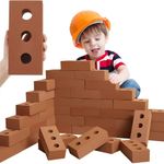 Realistic Foam Bricks - 5 / 10 Pack. Red house brick style