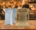 Please Ask Before You Eat Food Allergy Notice - Portrait - Gold/Silver - A4/A5