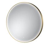 Round LED Bathroom Mirror 600mm Tri-Light Demister Touch Brushed Brass