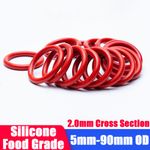 2 mm Cross Section O-Rings VMQ Silicone Food Grade 5mm-90mm OD High Temperature