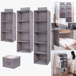 Cotton Linen Hanging Storage Bag Wardrobe Drawer Shelf Organiser UK