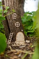 Wood Mini Fairy Door & Accessories Set Ready to Decorate Fairy Garden Magic Gift
