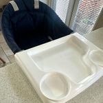 Orzbow Clamp-On Baby Booster Seat, Removable Tray, Cushion, Safety Harness Navy