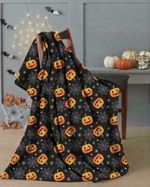 Luxury Spooky Magical Halloween Pumpkin Fleece Throw Blanket Ultimate Comfort