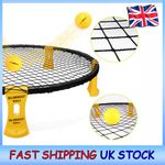 Yellow Roundnet Game Set Portable Outdoor Beach Game 2 Balls Pump Carry Bag