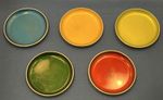 5x Vintage aluminium metal Mid century Enamel dishes ashtrays from Norway 