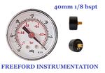 Vacuum Gauge for Air Fuel Oil Water 40mm 0/30"Hg & 0/-1 Bar 1/8" BSPT Back 2.5%
