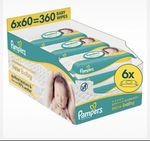 Pampers Premium Protection New Baby Disposable Wipes Multipack 6x60 (360)