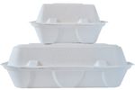 Biodegradable Clamshell Boxes Takeaway Food Containers Bagasse Burger Fish Chips