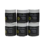 Dylon Fabric Paint 25ml 6 x Black Total 6 Pots Fabric Paint Clothing Paint