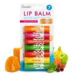 7pk Lip Balm Set Multi Pack Stick Fruit Flavoured Moisturising Beeswax Vitamin E