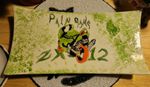 Pain Game Kawasaki ZX-12 CTR Decorative Ceramic Tray 15.5" x 7.5" Handmade Green